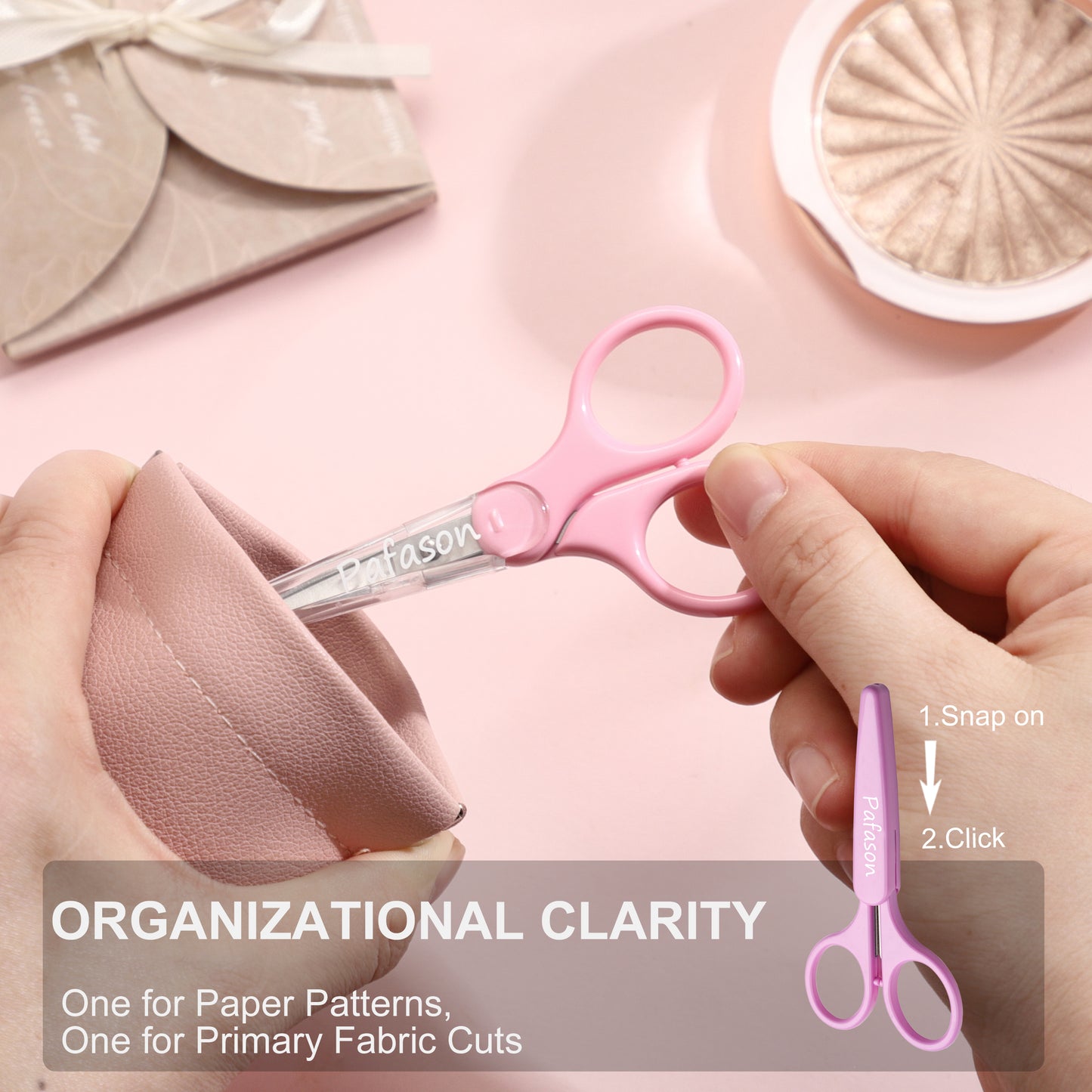 PAFASON Sharp Point Craft Scissor Set 4 PC Straight Curved for Scrapbooking Quilting DIY Sewing Knitting Embroidery Cross Stitch Crochet Thread Yarn Paper Detail Cutting Stainless Steel Safety Case