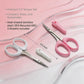 PAFASON Small High Precision Eyebrow Grooming Scissors Set, Beauty Makeup Cosmetic Tool, Curved, Straight Tip, Stainless Steel, Safety Case for Trimming Eyelash Extensions