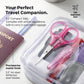 PAFASON Small Travel Craft Scissors Set Straight Curved Precision Tip All Purpose for Scrapbooking Quilting Sewing Knitting Embroidery Cross Stitch Crochet Thread Yarn Paper Detail Cutting Safety Case
