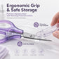 PAFASON Small Travel Embroidery Craft Scissors Set Straight Curved Tip  Stainless Steel for Scrapbooking Quilting Sewing Knitting Cross Stitch Crochet Thread Yarn Paper Detail Cutting Safety Case