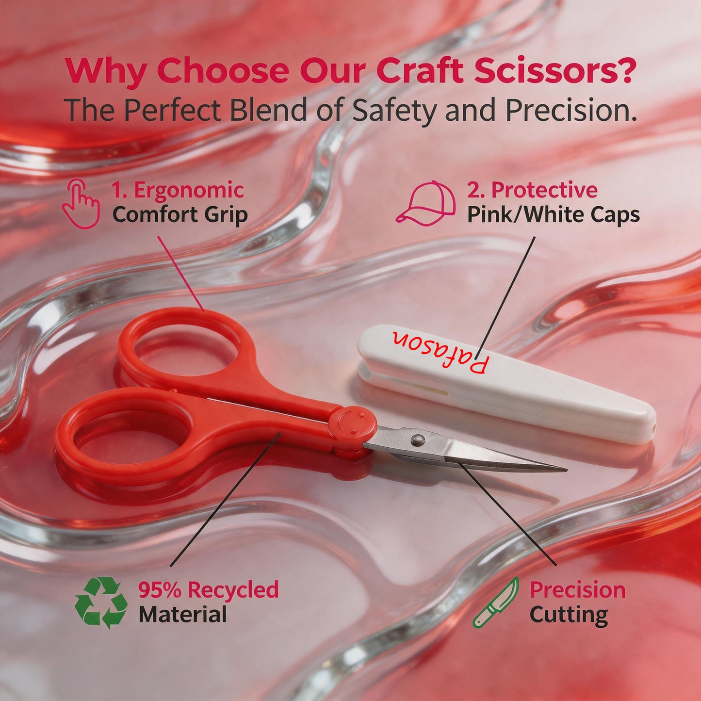 PAFASON Small Travel Craft Scissors Set Straight Curved Tip All Purpose for Scrapbooking Quilting DIY Sewing Knitting Embroidery Cross Stitch Crochet Thread Yarn Paper Detail Fabric Cutting