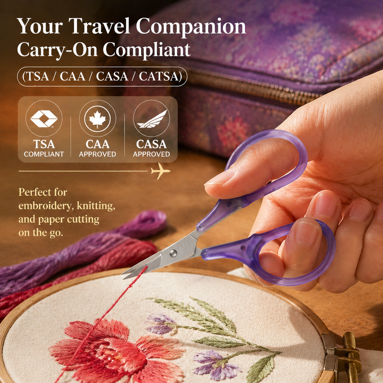 PAFASON Small Travel Craft Scissors Set Straight Precision Tip All Purpose for Scrapbooking Quilting Sewing Knitting Embroidery Cross Stitch Crochet Thread Yarn Paper Detail Fabric Cutting
