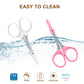 PAFASON Stainless Steel Eyebrow Scissor Set With Safety Cap For Cutting Shaping Eyelash Extensions Eyebrows