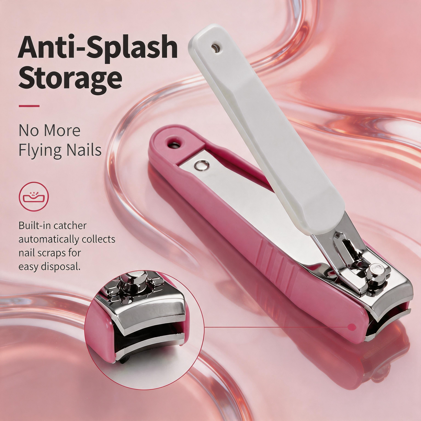 PAFASON Nail Clipper Set Curved Blade Fingernail and Toenail Cutter  Stainless Steel Rust-proof Ergonomic Design Sturdy Anti Splash Nail Catcher Built-in Nail Files for Men and Women