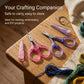 PAFASON Small Travel Craft Scissors Set Straight Curved Precision Tip All Purpose for Scrapbooking Quilting Sewing Knitting Embroidery Cross Stitch Crochet Thread Yarn Paper Detail Cutting Safety Case
