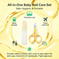 PAFASON Baby Round Tip Safety Manicure Nail Scissors and Baby Glass Nail File Set, Stainless Steel, Czech Float Glass, Ideal for Infant, Newborns, Babies Toddlers
