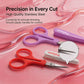 PAFASON Small Travel Sewing Crafting Scissors Set Straight Curved Tip Stainless Steel for Quilting DIY Knitting Embroidery Cross Stitch Crochet Thread Yarn Paper Detail Cutting Safety Case