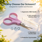 PAFASON Small Travel Craft Scissors Set Straight Curved Tip All Purpose for Scrapbooking Quilting DIY Sewing Knitting Embroidery Cross Stitch Crochet Thread Yarn Paper Detail Fabric Cutting