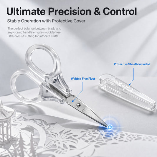 PAFASON Small Travel Embroidery Craft Scissors Set Straight Curved Tip