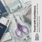 PAFASON Small Travel Craft Scissors Set Straight Curved Precision Tip All Purpose for Scrapbooking Quilting Sewing Knitting Embroidery Cross Stitch Crochet Thread Yarn Paper Detail Cutting Safety Case