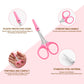 PAFASON Stainless Steel Eyebrow Scissor Set With Safety Cap For Cutting Shaping Eyelash Extensions Eyebrows
