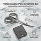 PAFASON Ultra Sharp Beard Scissors Set, High Precision Straight Curved Round Tip Mustache Facial Nose Hair Trimming Tool, Stainless Steel, Safety Case, Premium Leather Pouch