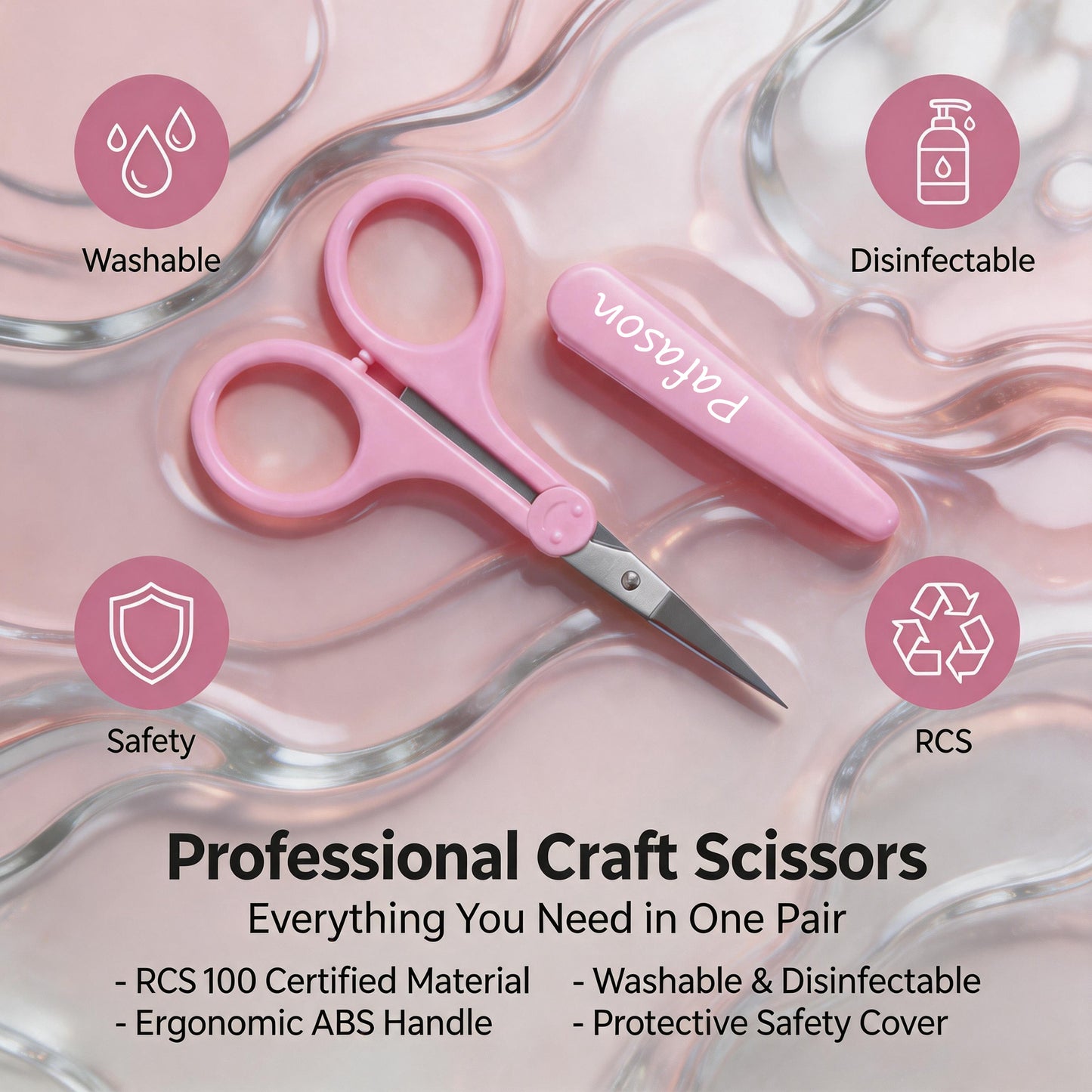 PAFASON Small Travel Craft Scissors Set Straight Curved Tip All Purpose for Scrapbooking Quilting DIY Sewing Knitting Embroidery Cross Stitch Crochet Thread Yarn Paper Detail Fabric Cutting