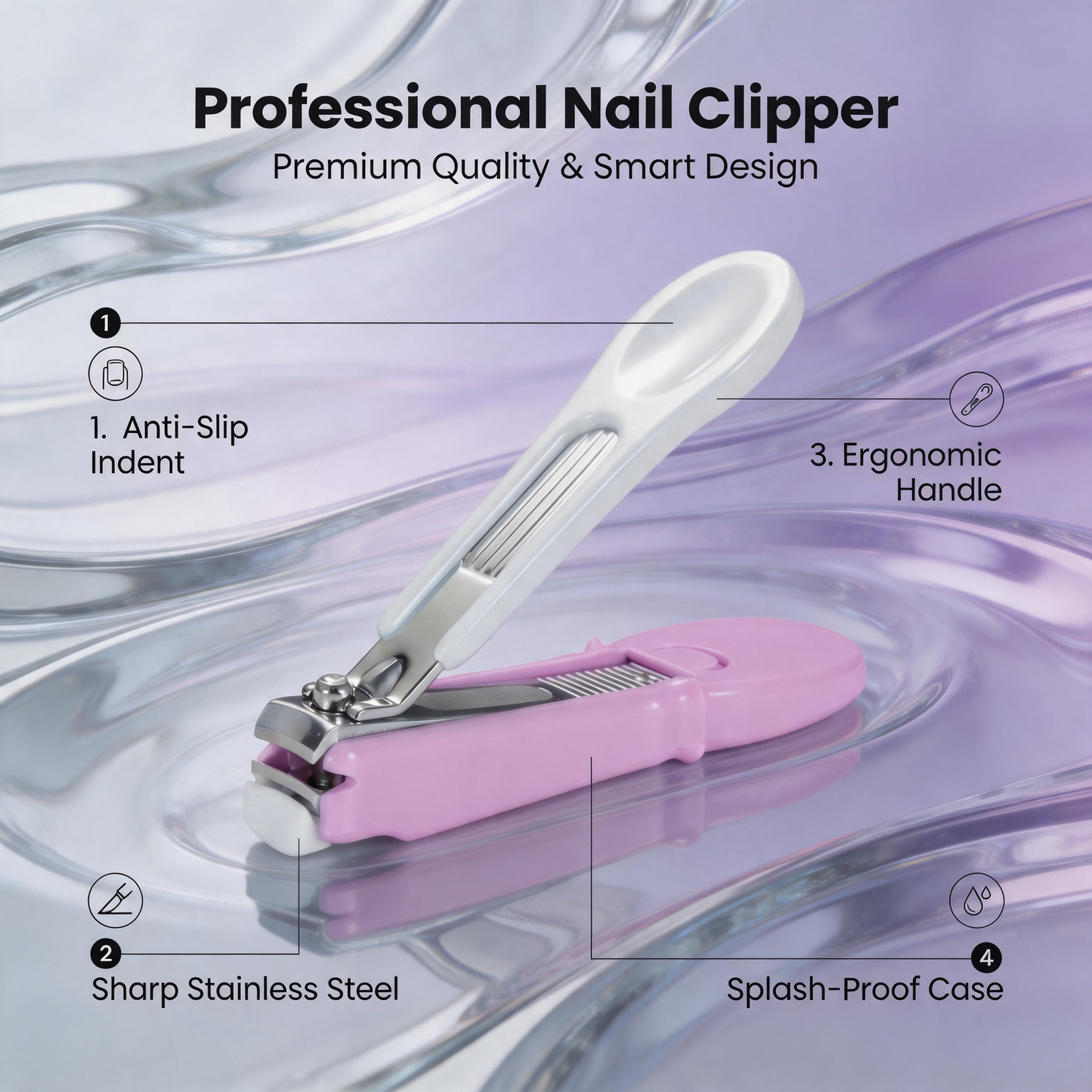 PAFASON Baby Safety Nail Clipper Cutter Nail Catcher Baby Glass Nail File Double-Sided Crystal Glass with Case Ideal for Young Children Infant Newborns Toddlers Fingernail and Toenail Cutting