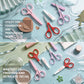 PAFASON Small Travel Craft Scissors Set Straight Curved Tip All Purpose for Scrapbooking Quilting DIY Sewing Knitting Embroidery Cross Stitch Crochet Thread Yarn Paper Detail Fabric Cutting
