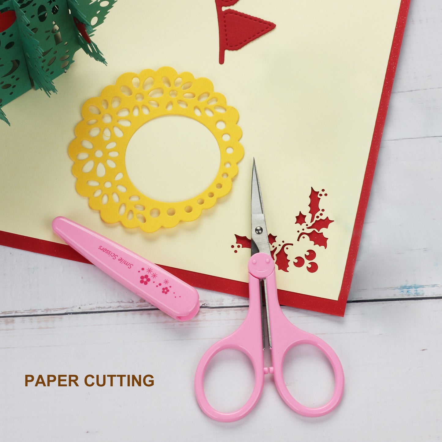 PAFASON® 4" Stainless Steel Detail Craft Scissors Set with Straight & Precise Tips & Safety Cover Ideal for Scrapbooking, Paper Cutting, Sewing, Crafting, Quilting