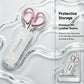 PAFASON Small Travel Cuticle Scissors Set, 2PC Multi-Purpose Curved and Straight Precision Tip Manicure Pedicure Beauty Grooming Tool for Nail Dry Skin,Stainless Steel, Premium Leather Cases