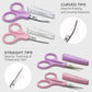 PAFASON Sharp Point Craft Scissor Set 4 PC Straight Curved for Scrapbooking Quilting DIY Sewing Knitting Embroidery Cross Stitch Crochet Thread Yarn Paper Detail Cutting Stainless Steel Safety Case