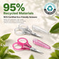 PAFASON Small Travel Embroidery Craft Scissors Set Straight Curved Tip  Stainless Steel for Scrapbooking Quilting Sewing Knitting Cross Stitch Crochet Thread Yarn Paper Detail Cutting Safety Case