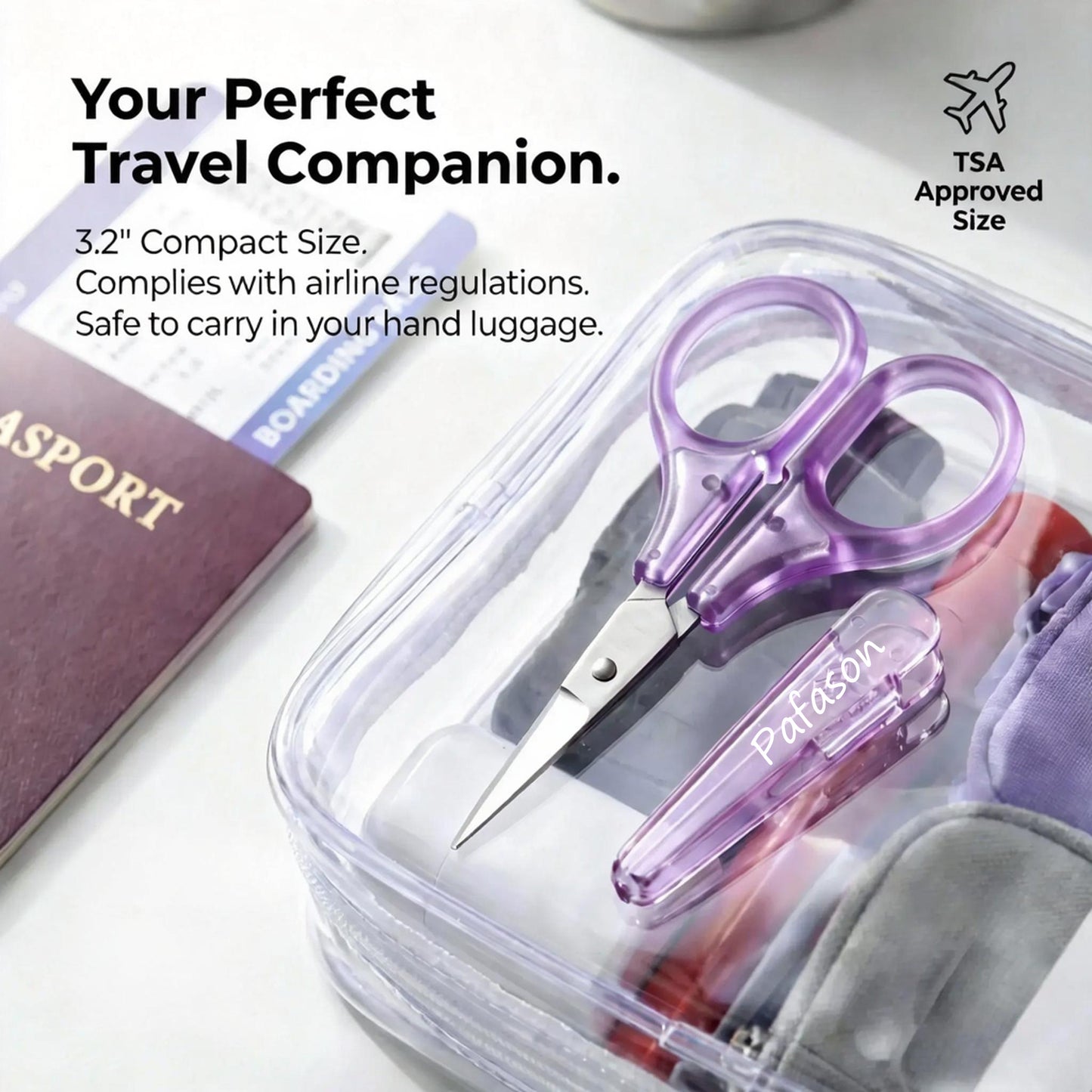 PAFASON Small Travel Craft Scissors Set Straight Precision Tip All Purpose for Scrapbooking Quilting Sewing Knitting Embroidery Cross Stitch Crochet Thread Yarn Paper Detail Fabric Cutting