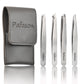 PAFASON® Eyebrow Tweezers Set with Premium PU Leather Travel Case-Professional Stainless Steel & High Precision Tweezer Kit for Eyebrow Facial Hair Removal Ingrown Hair Splinter Eyelash for Women & Men