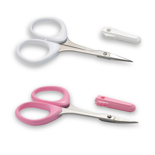 PAFASON Stainless Steel Eyebrow Scissor Set With Safety Cap For Cutting Shaping Eyelash Extensions Eyebrows