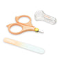 PAFASON® Baby Round Tip Safety Manicure Nail Scissors and Baby Glass Nail File Set, Stainless Steel, Czech Float Glass, Ideal Shower Gift for Infant, Newborns, Babies Toddlers