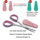 PAFASON® 4" Stainless Steel Curved & Straight Embroidery Scissors Set with Premium PU Leather Cover Rubber Ring Handle Perfect for Cross Stitch Crochet Knitting Quilting Thread Yarn Sewing Cutting