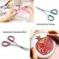 PAFASON® 4" Stainless Steel Curved & Straight Embroidery Scissors Set with Premium PU Leather Cover Rubber Ring Handle Perfect for Cross Stitch Crochet Knitting Quilting Thread Yarn Sewing Cutting