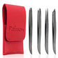 PAFASON® Eyebrow Tweezers Set with Premium PU Leather Travel Case-Professional Stainless Steel & High Precision Tweezer Kit for Eyebrow Facial Hair Removal Ingrown Hair Splinter Eyelash for Women & Men
