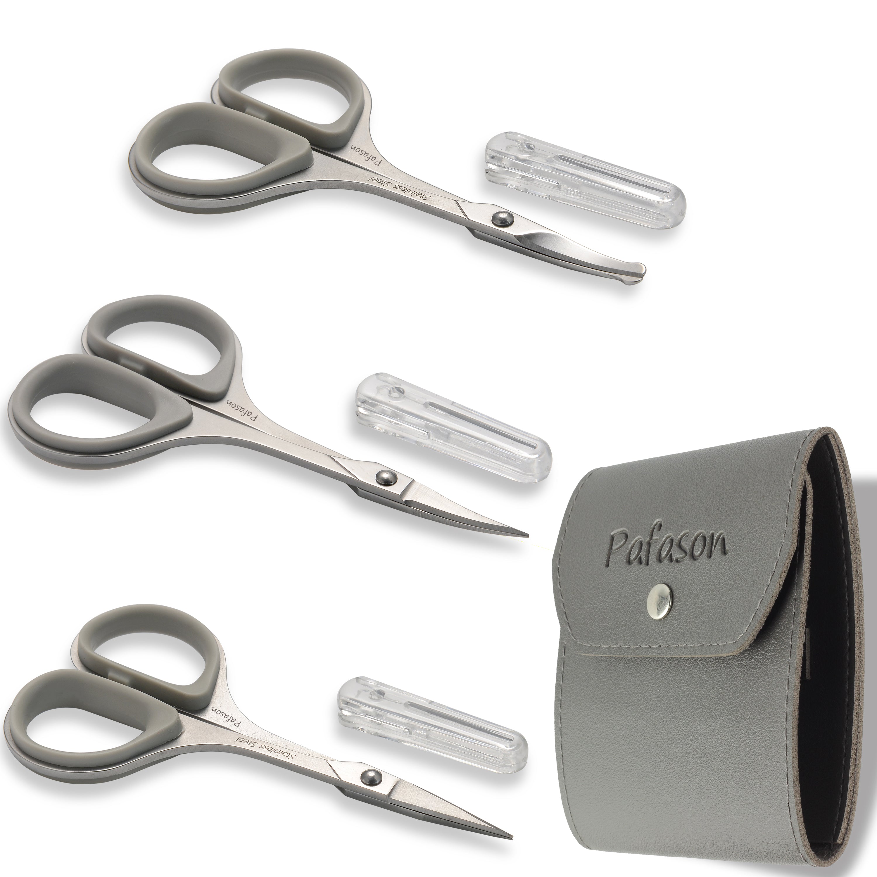 PAFASON Ultra Sharp Beard Scissor Set, High Precision Straight Curved ...