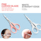 PAFASON Stainless Steel Curved and Straight Eyebrow Grooming Scissor Set with Safety Cover for Trimming Shaping Eyelash Extensions Eyebrow