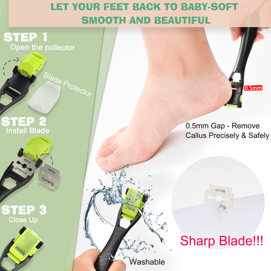 PAFASON® Stainless Steel 304 Foot Files Colossal Foot Scrubber Callus Shaver Heel Scraper Callus Remover Foot Rasp - Pedicure Kit for removing Hard Skin on Wet & Dry Feet Surgical Grade