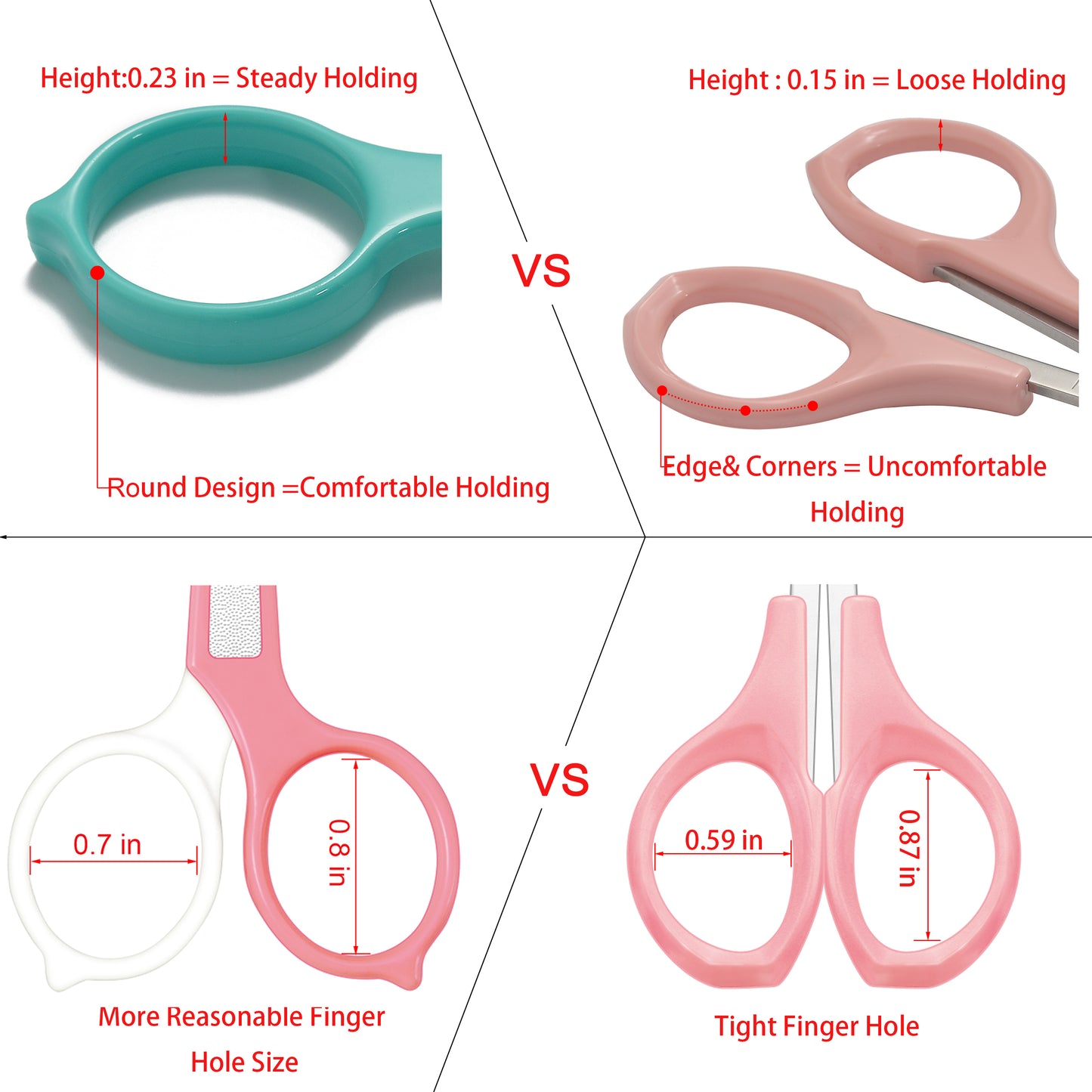 PAFASON® Stainless Steel Curved and Straight Eyebrow Grooming Scissor Set with Safety Cover for Trimming Shaping Eyelash Extensions Eyebrow