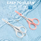 PAFASON Stainless Steel Curved and Straight Eyebrow Grooming Scissor Set with Safety Cover for Trimming Shaping Eyelash Extensions Eyebrow