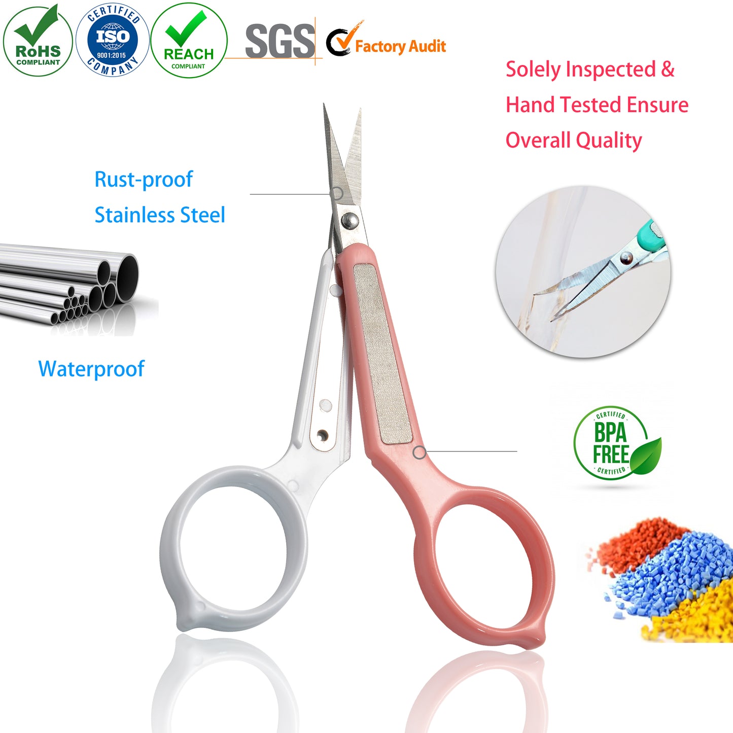 PAFASON® Stainless Steel Curved and Straight Eyebrow Grooming Scissor Set with Safety Cover for Trimming Shaping Eyelash Extensions Eyebrow