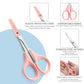 PAFASON Stainless Steel Curved and Straight Eyebrow Grooming Scissor Set with Safety Cover for Trimming Shaping Eyelash Extensions Eyebrow